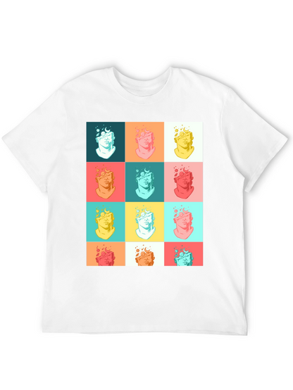 Pop Art Bust Graphic Black T-Shirt