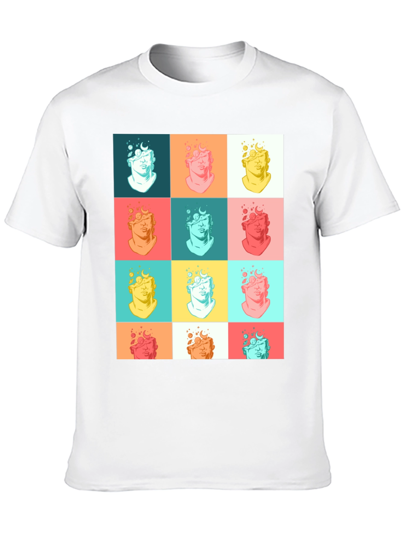 Pop Art Bust Graphic Black T-Shirt