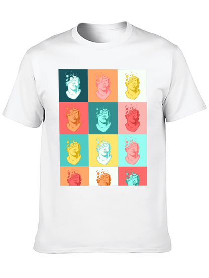 Pop Art Bust Graphic Black T-Shirt