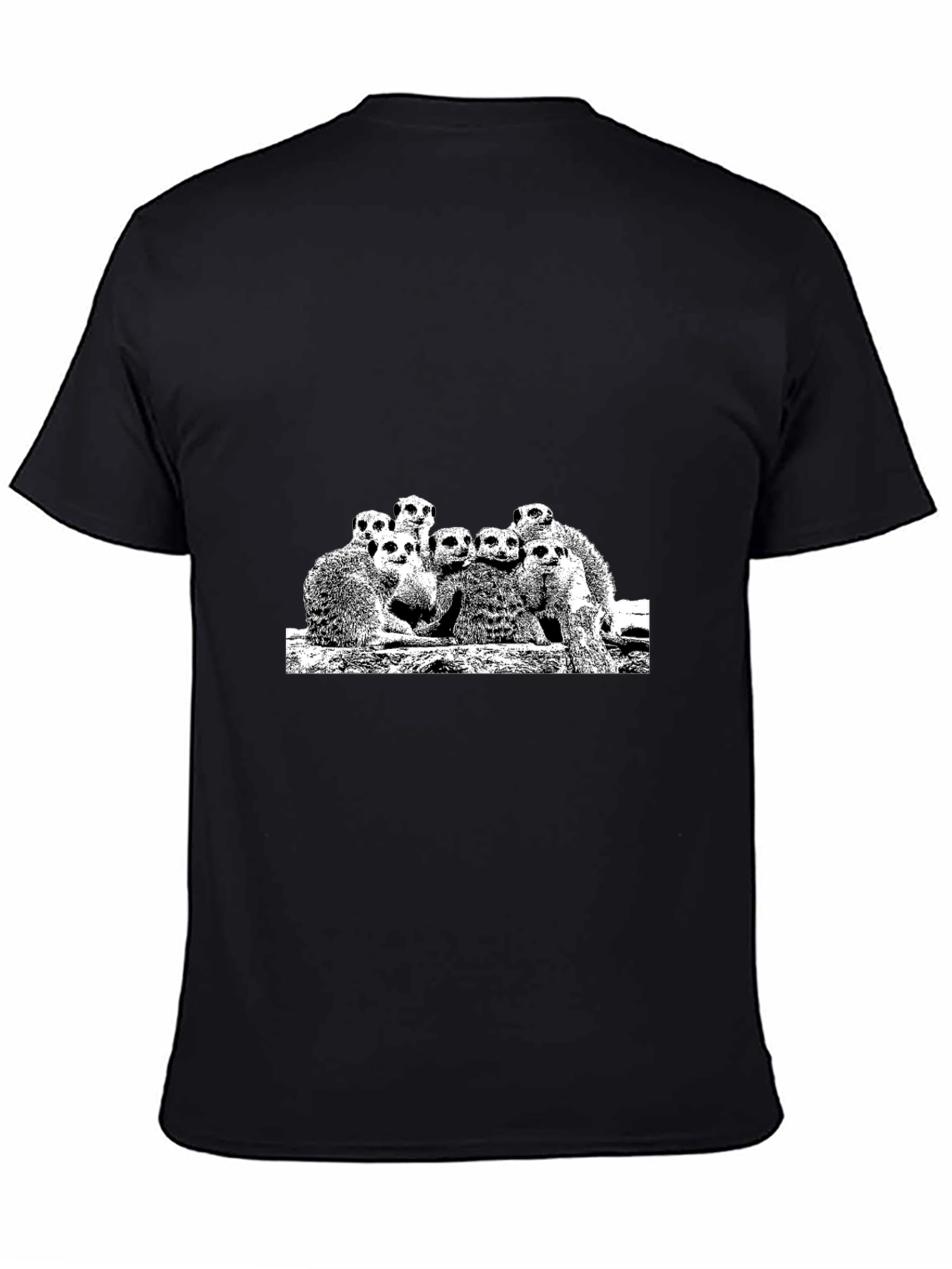 Meerkat Family Graphic Black Tee