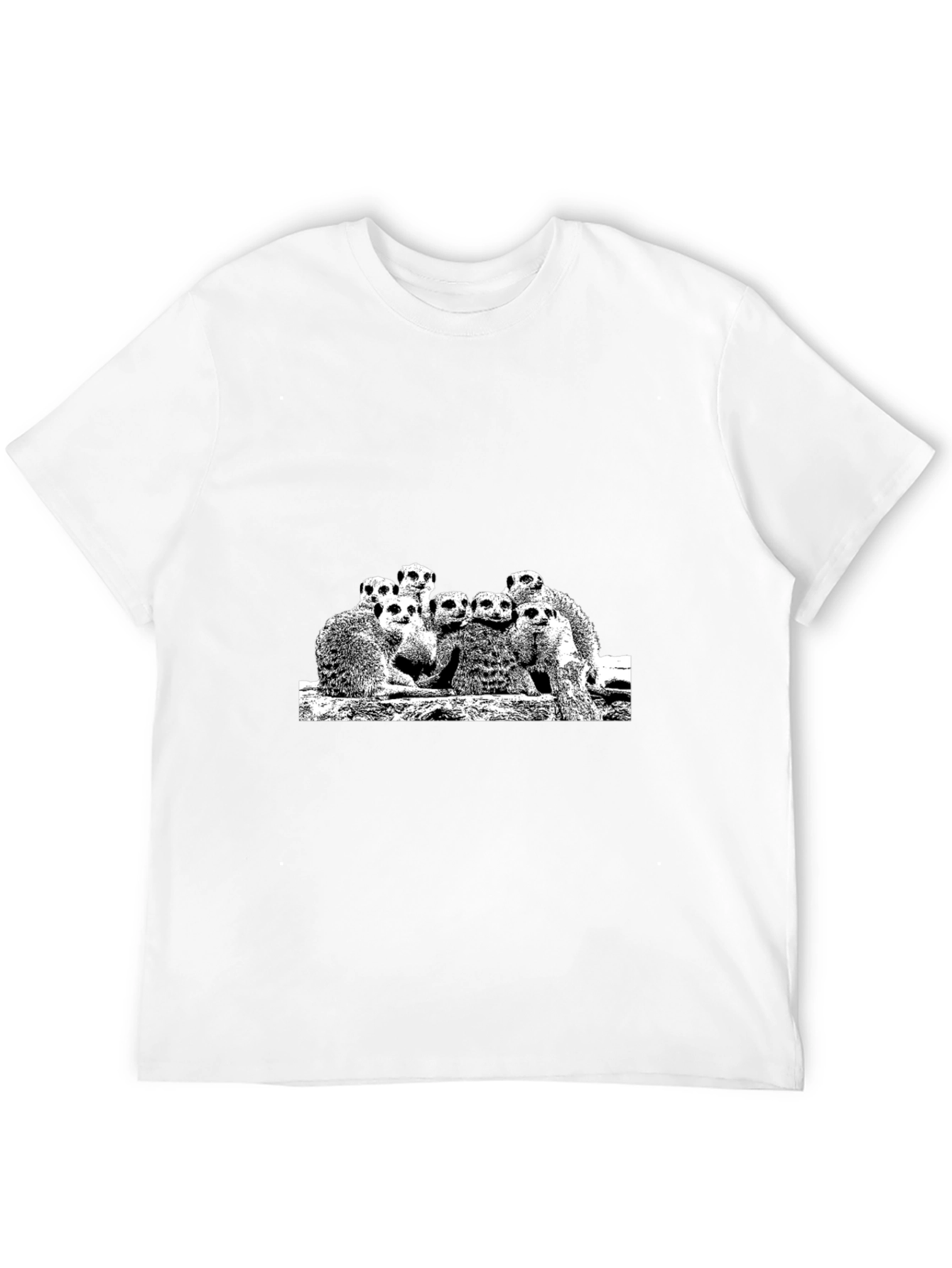 Meerkat Family Graphic Black Tee