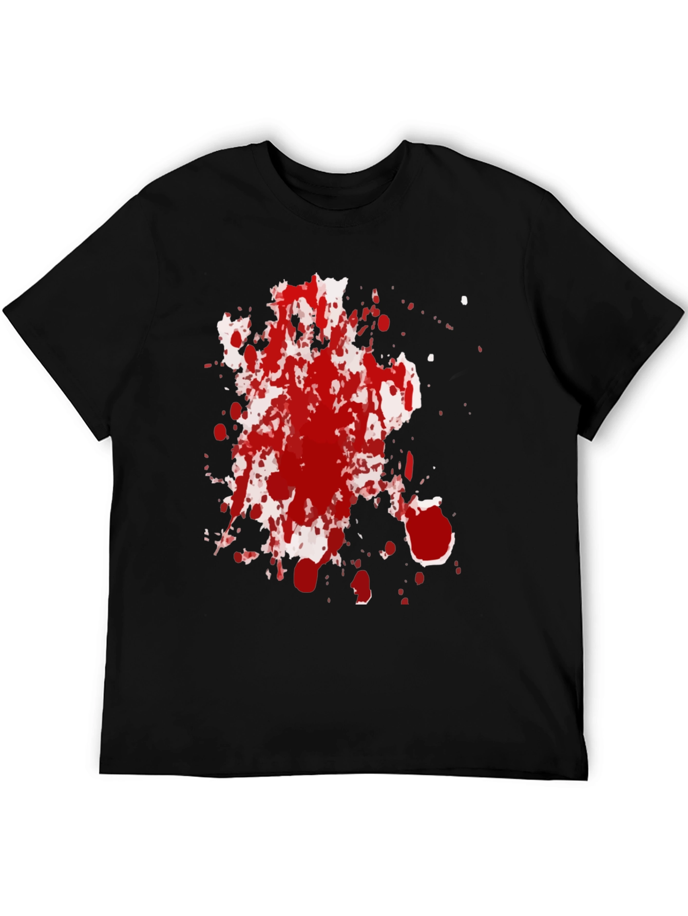 Spattered Red Ink Black T-Shirt