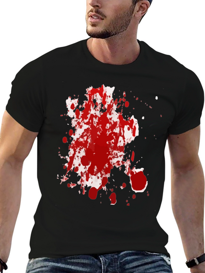 Spattered Red Ink Black T-Shirt