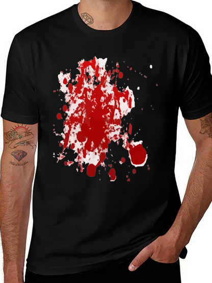 Spattered Red Ink Black T-Shirt
