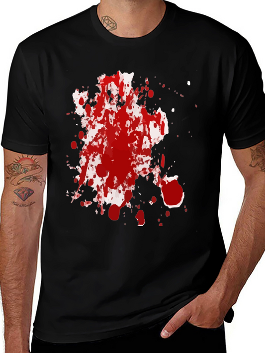 Spattered Red Ink Black T-Shirt
