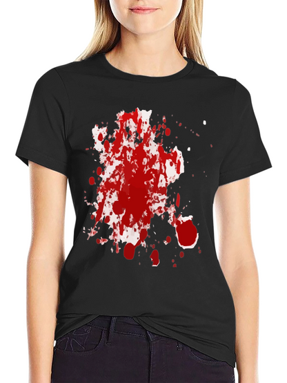 Spattered Red Ink Black T-Shirt