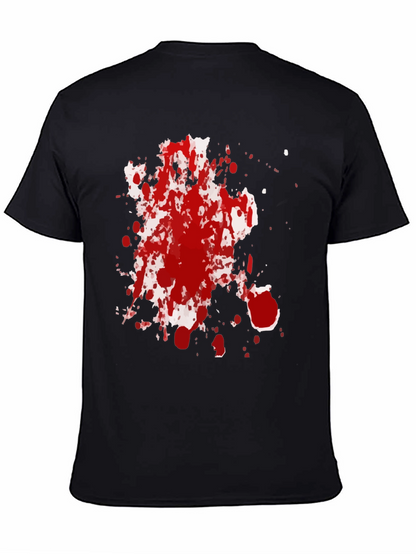 Spattered Red Ink Black T-Shirt