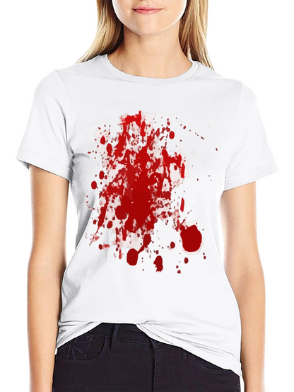 Spattered Red Ink Black T-Shirt