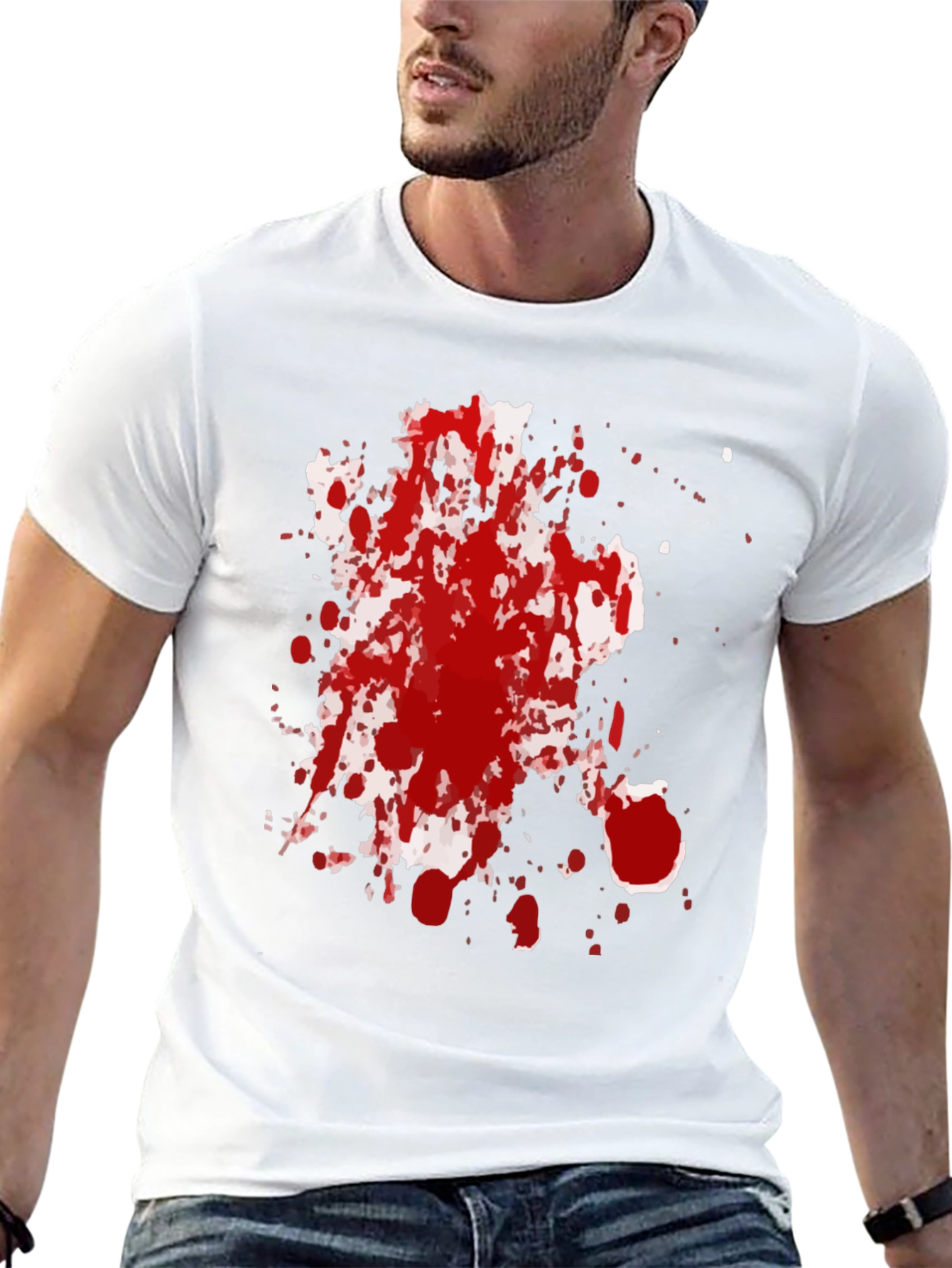 Spattered Red Ink Black T-Shirt