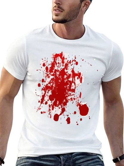 Spattered Red Ink Black T-Shirt