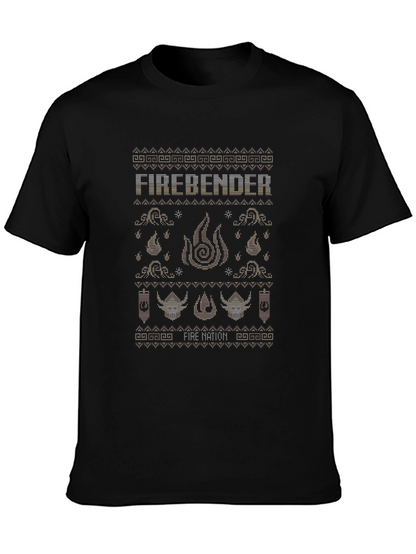 Firebender Ugly Christmas Sweater Style T-Shirt