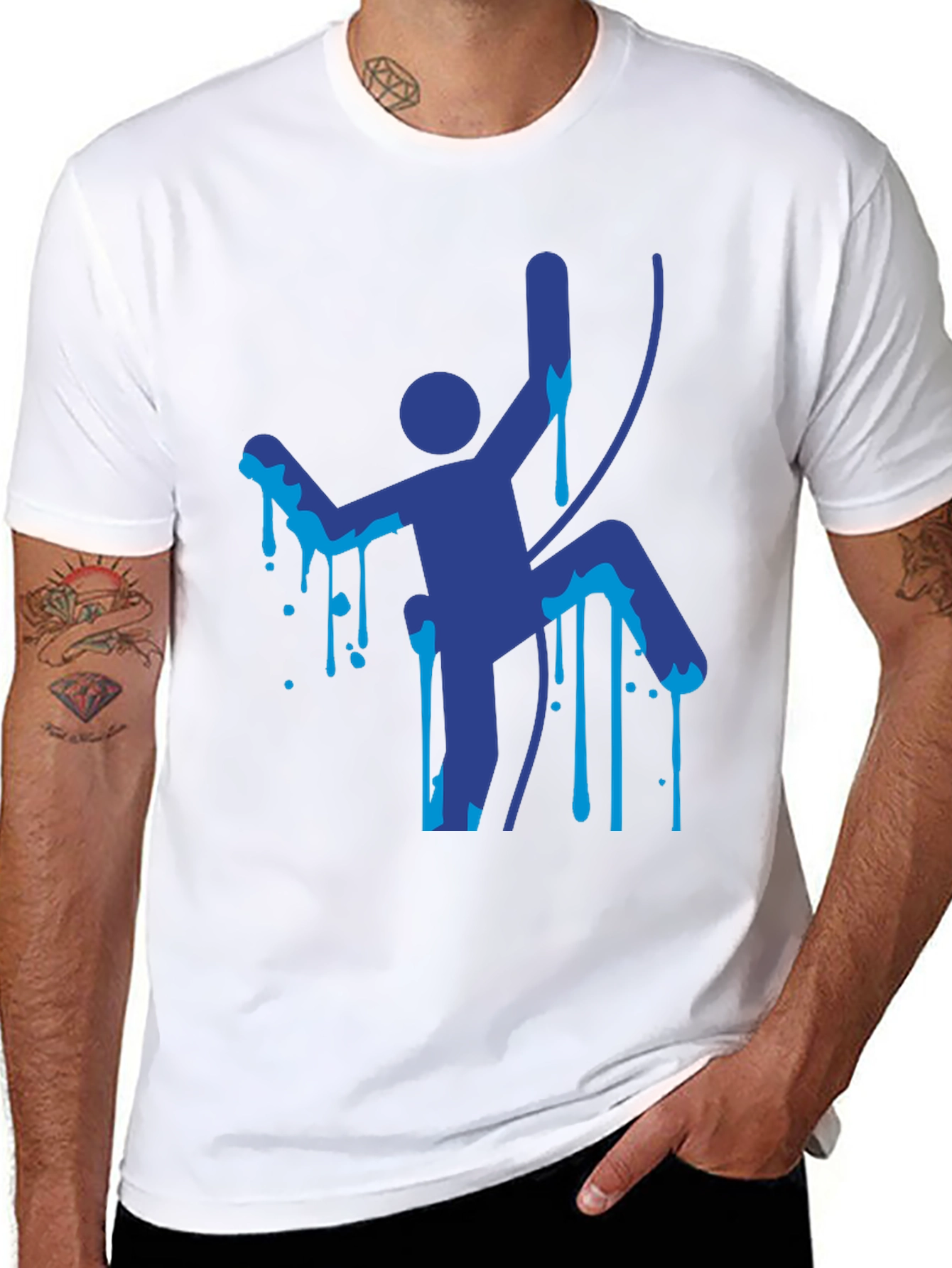 Climbing Man Graphic Tee - Unique Design