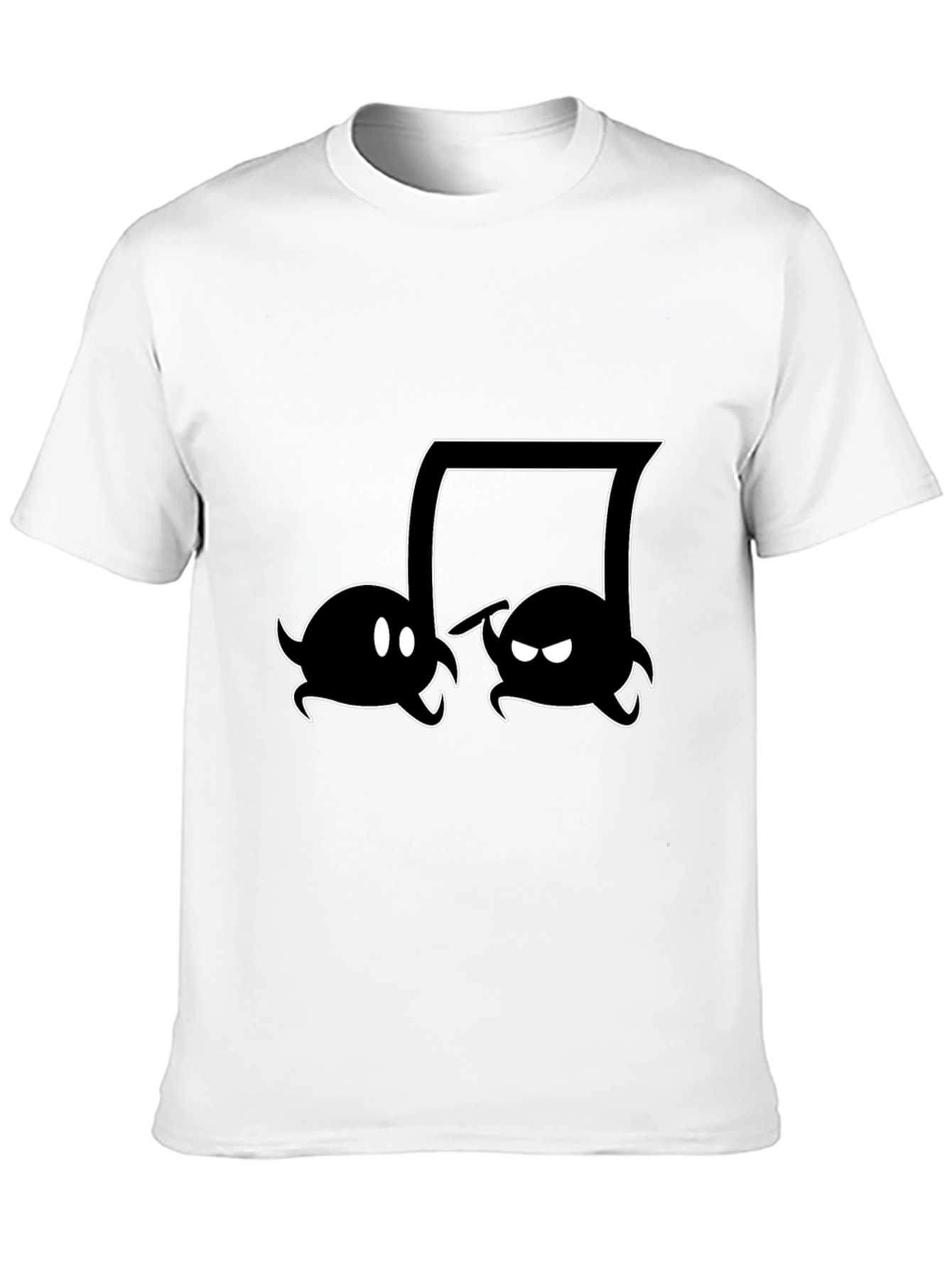 Music Note Boo Ghost Black T-Shirt