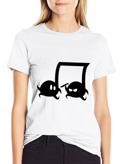 Music Note Boo Ghost Black T-Shirt