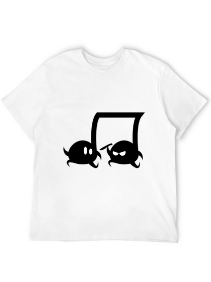 Music Note Boo Ghost Black T-Shirt