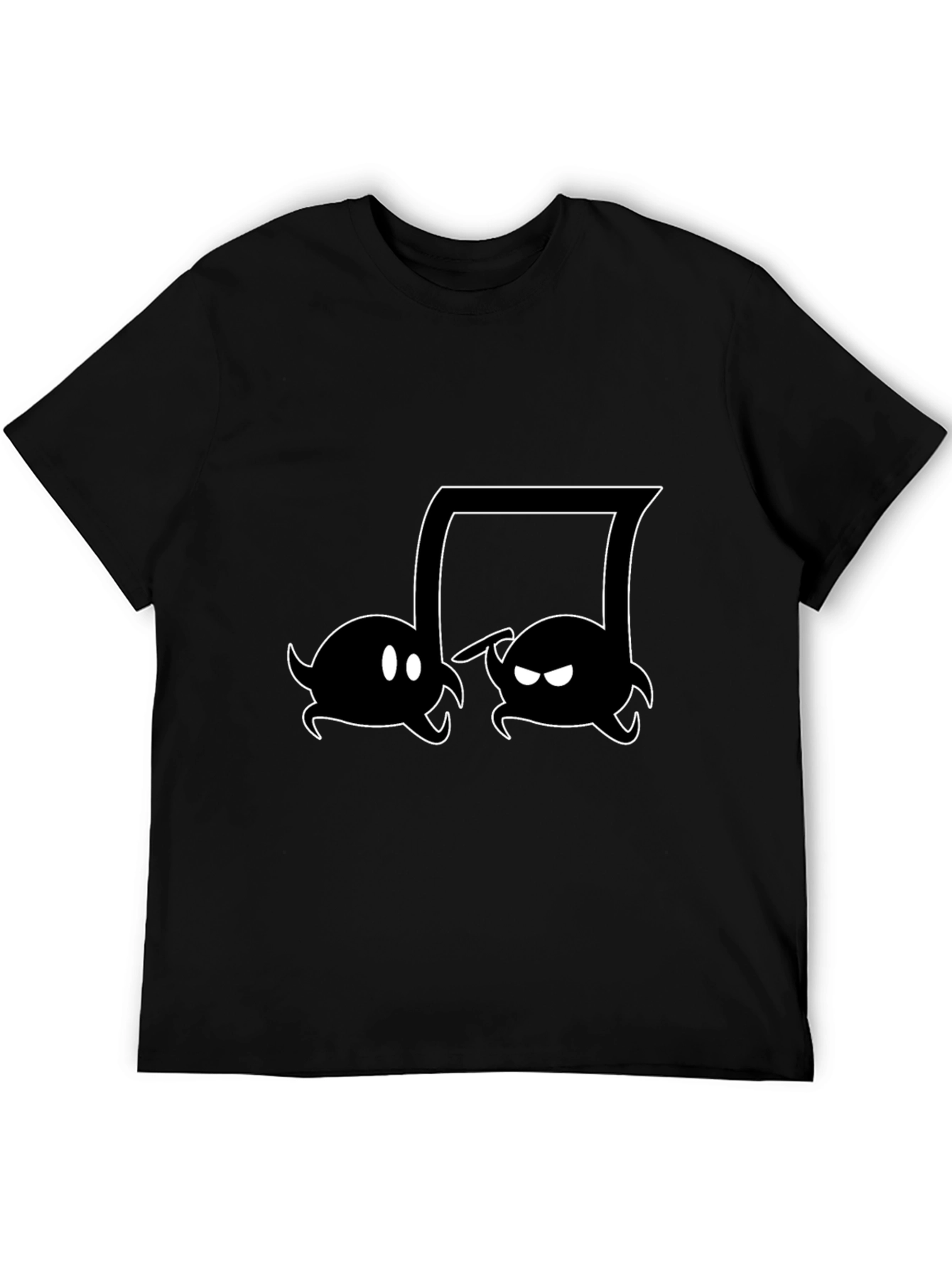 Music Note Boo Ghost Black T-Shirt