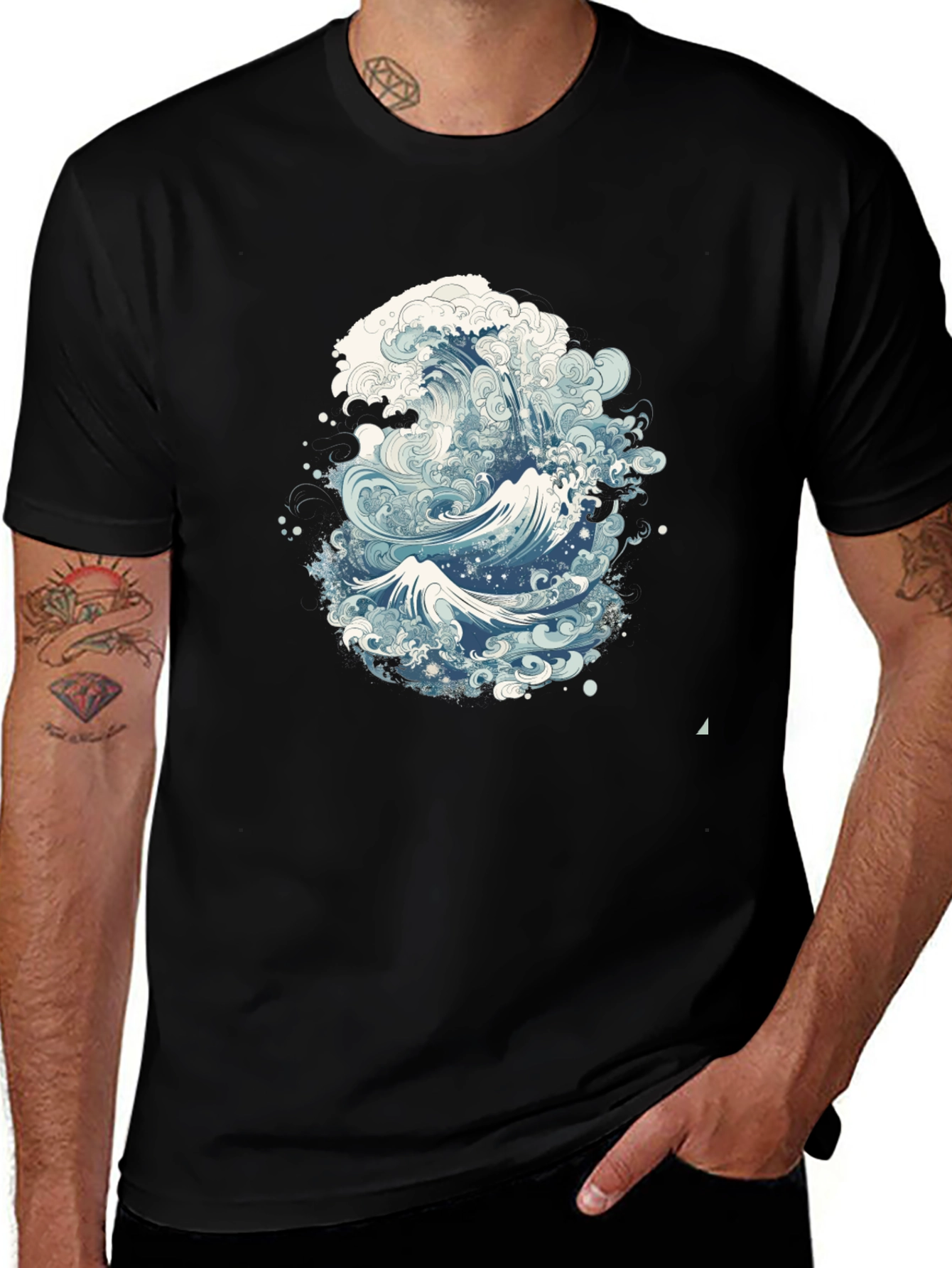 Great Wave Graphic Tee - Stylish Ocean Wave Design