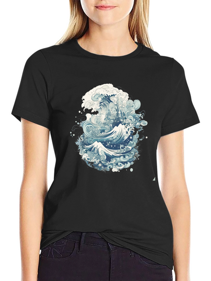 Great Wave Graphic Tee - Stylish Ocean Wave Design