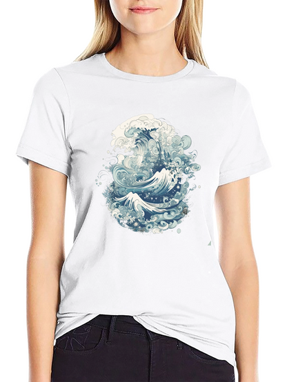 Great Wave Graphic Tee - Stylish Ocean Wave Design