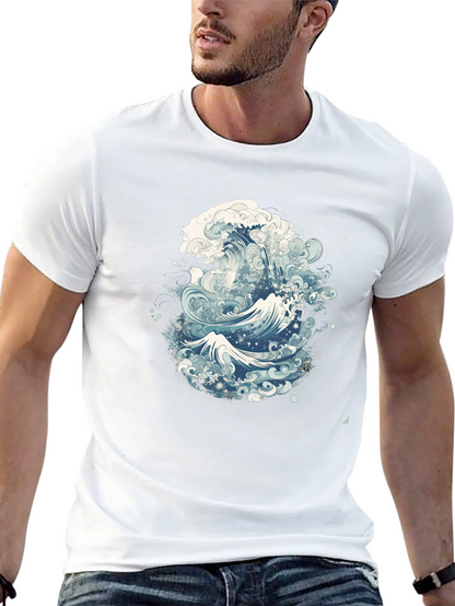 Great Wave Graphic Tee - Stylish Ocean Wave Design