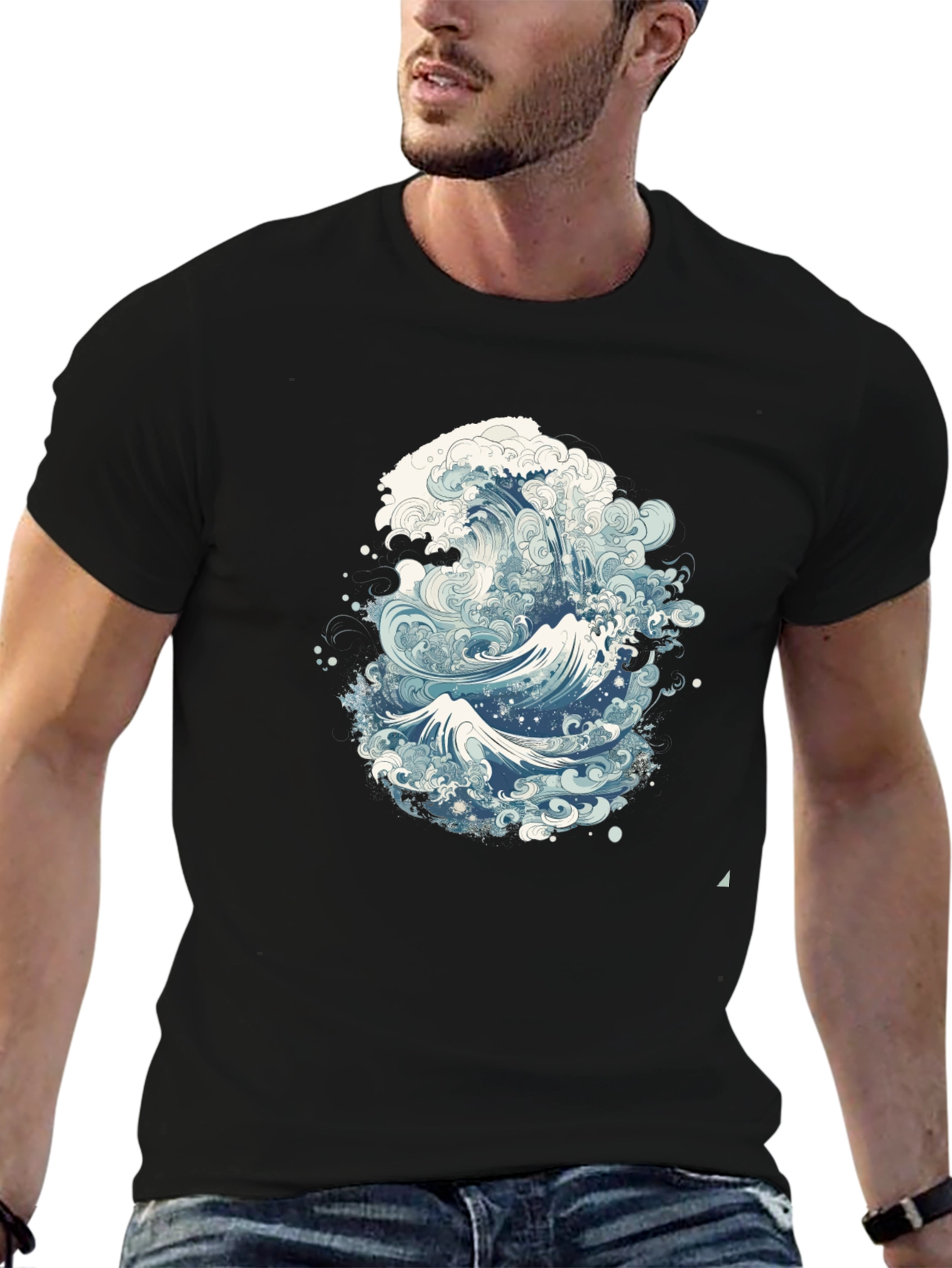 Great Wave Graphic Tee - Stylish Ocean Wave Design