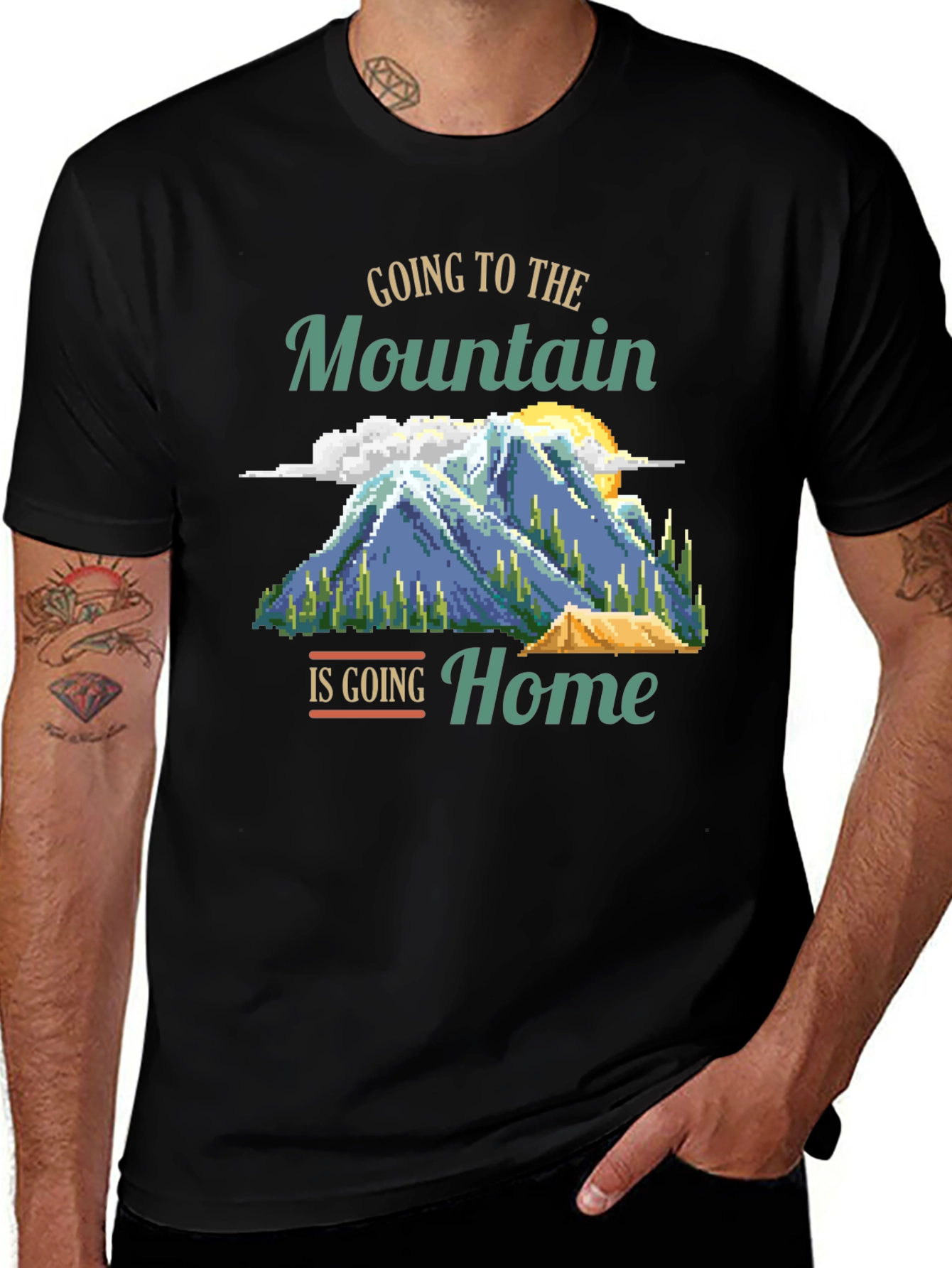 Mountain Home Graphic Tee - Camping Adventure Shirt