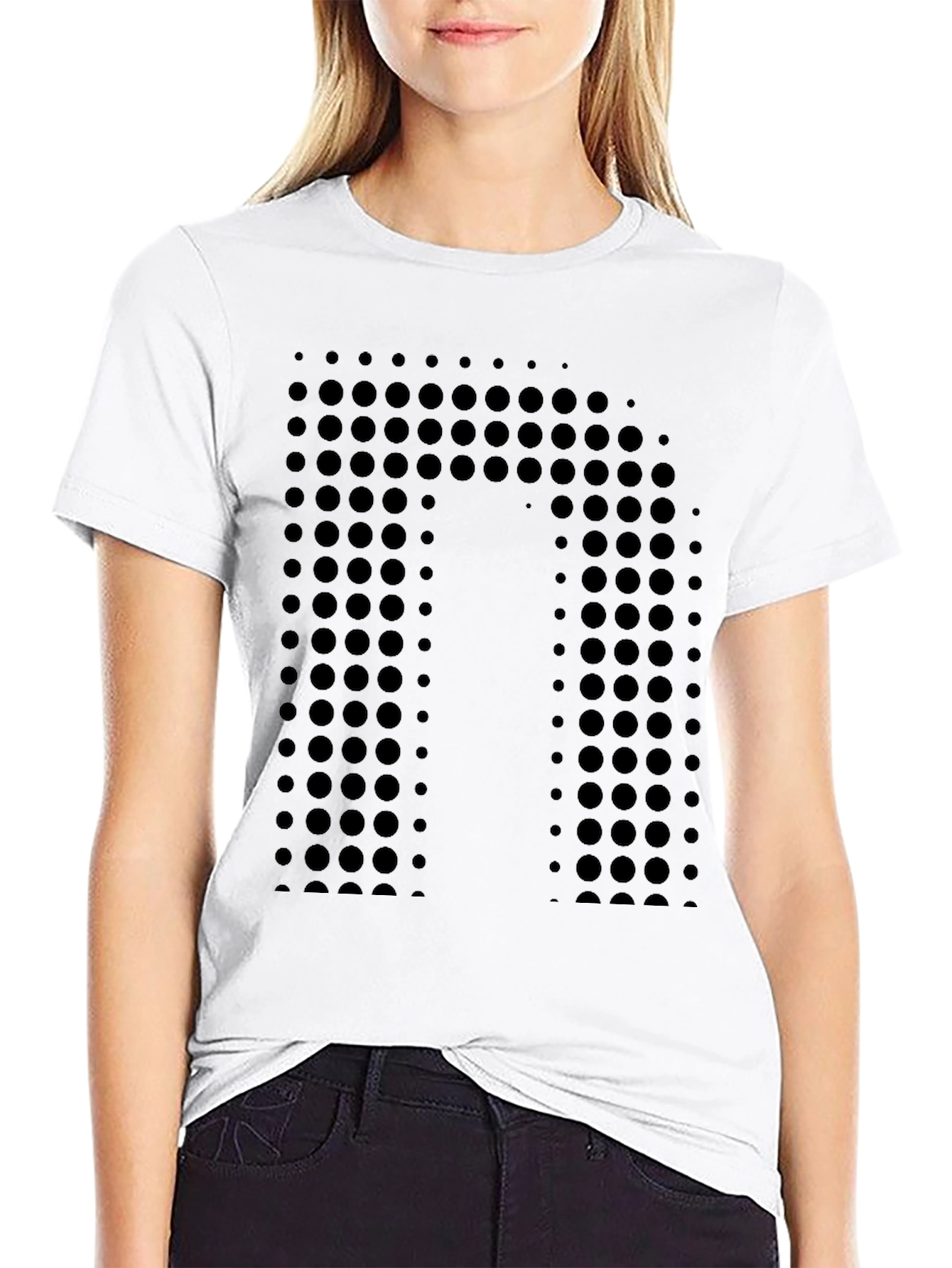 Modern Dot-Pattern Black T-Shirt