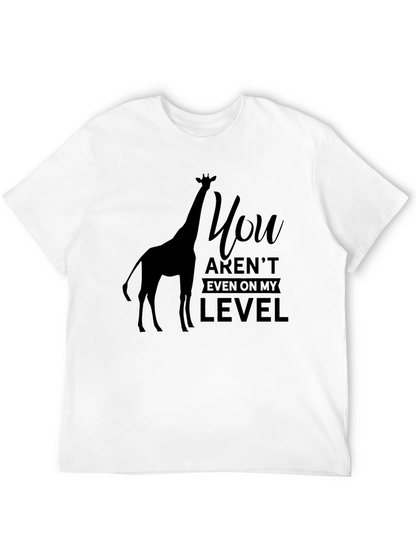 Giraffe Level T-Shirt - Black Humorous Graphic Tee