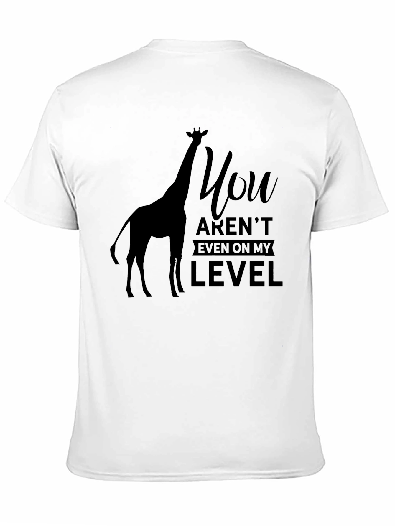 Giraffe Level T-Shirt - Black Humorous Graphic Tee