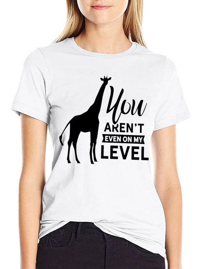 Giraffe Level T-Shirt - Black Humorous Graphic Tee