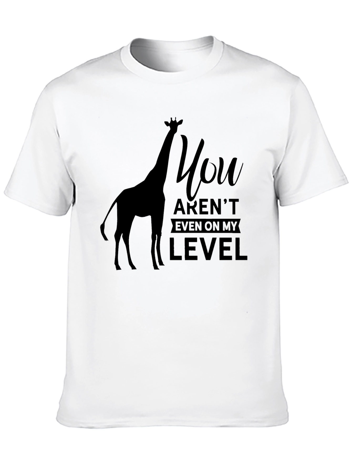 Giraffe Level T-Shirt - Black Humorous Graphic Tee