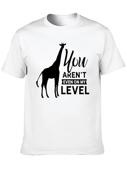 Giraffe Level T-Shirt - Black Humorous Graphic Tee