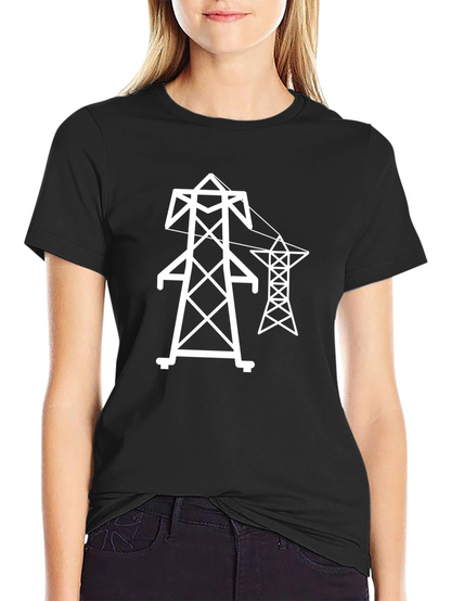 Electric Tower Graphic Tee - Black Cotton T-Shirt