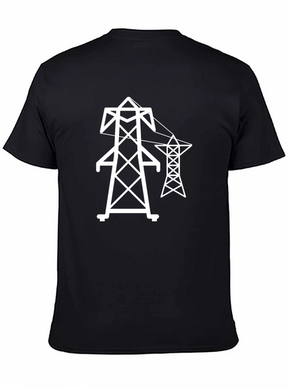 Electric Tower Graphic Tee - Black Cotton T-Shirt