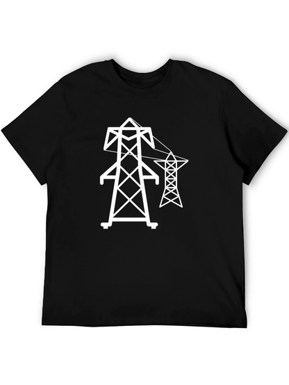Electric Tower Graphic Tee - Black Cotton T-Shirt