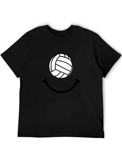 Volleyball Smiley Graphic Tee - Casual Comfort