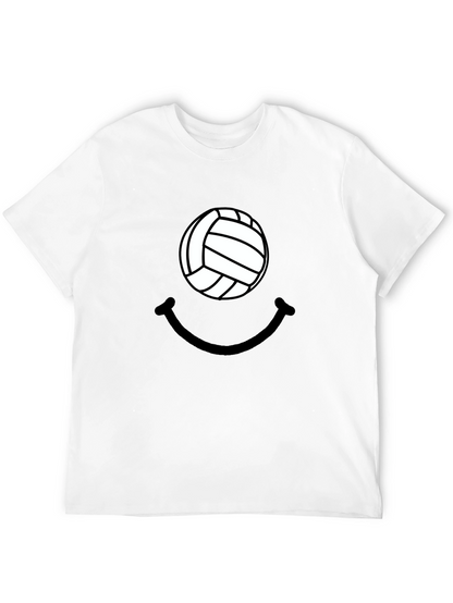 Volleyball Smiley Graphic Tee - Casual Comfort