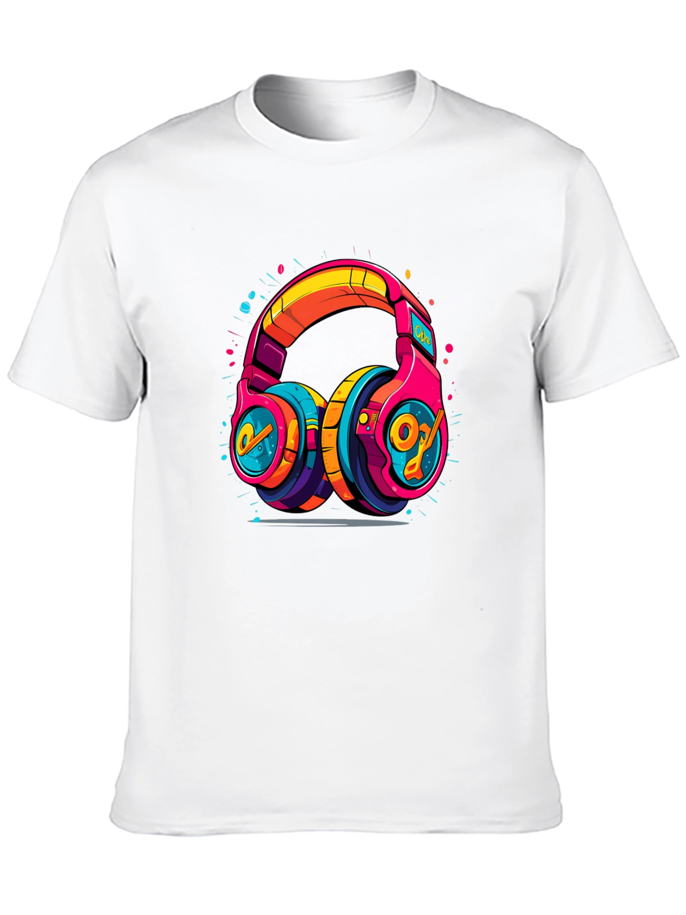 Vibrant Graphic Headphones Black Tee
