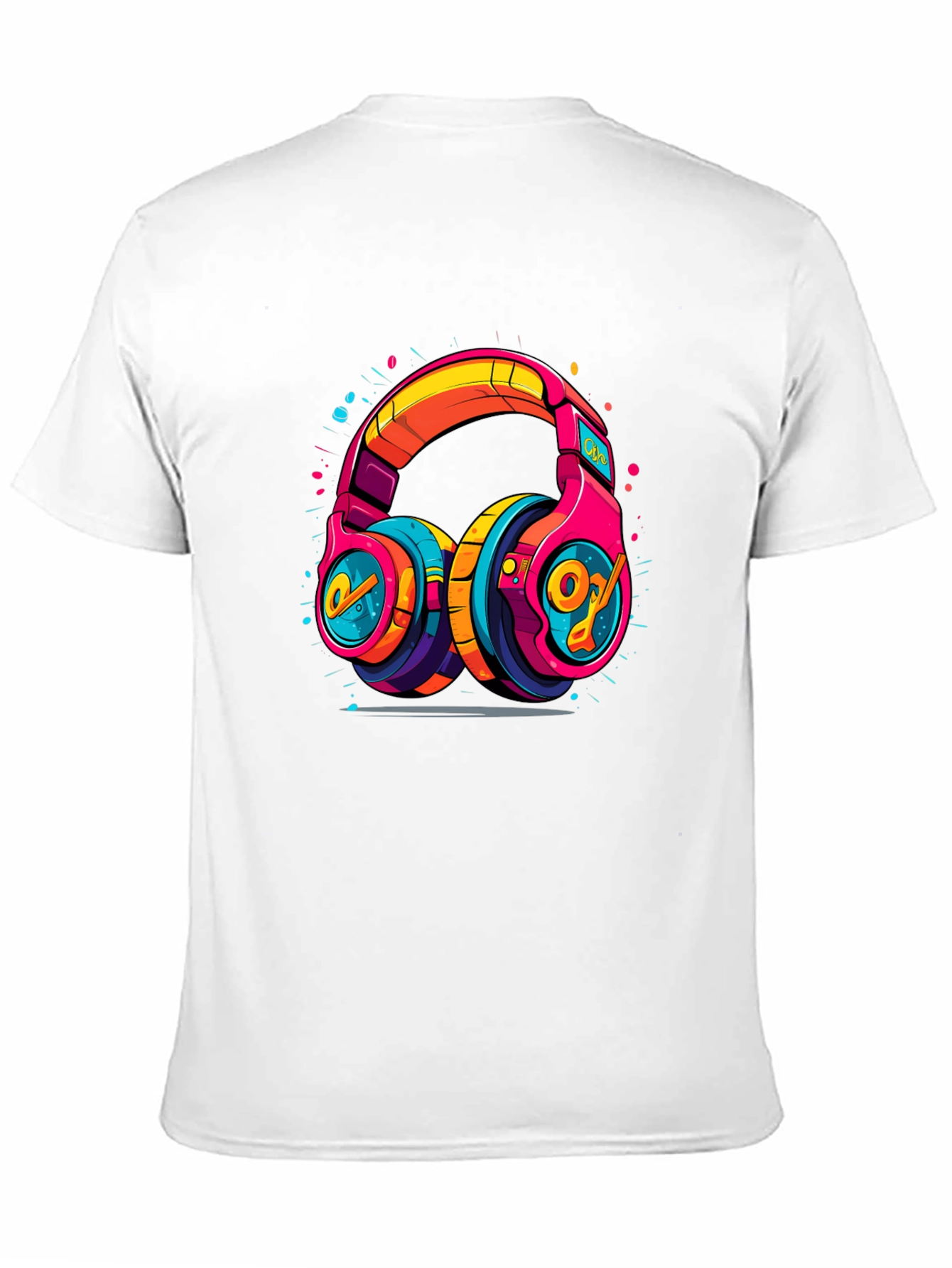 Vibrant Graphic Headphones Black Tee