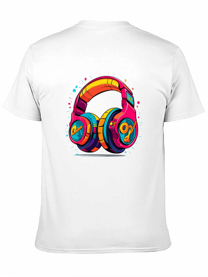 Vibrant Graphic Headphones Black Tee