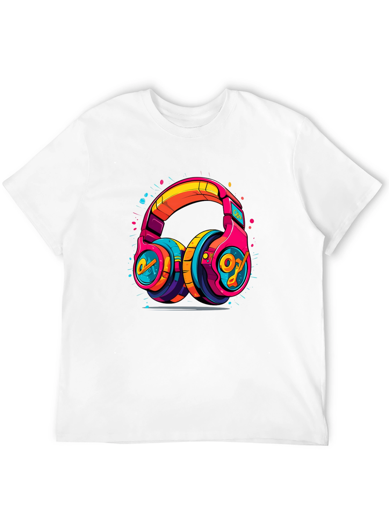 Vibrant Graphic Headphones Black Tee