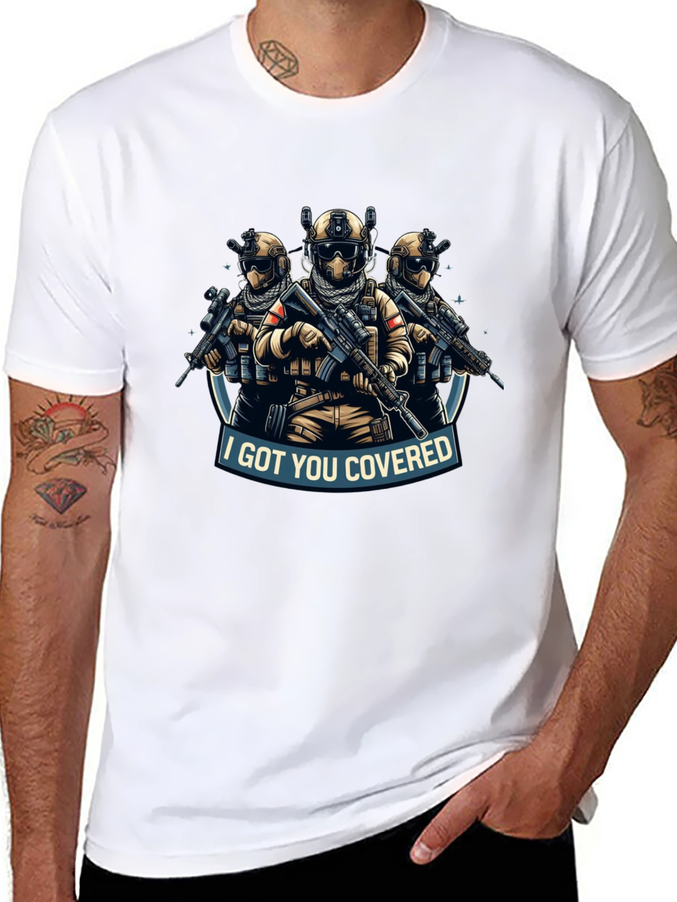 I Got You Covered T-Shirt Tactical Soldiers Graphic