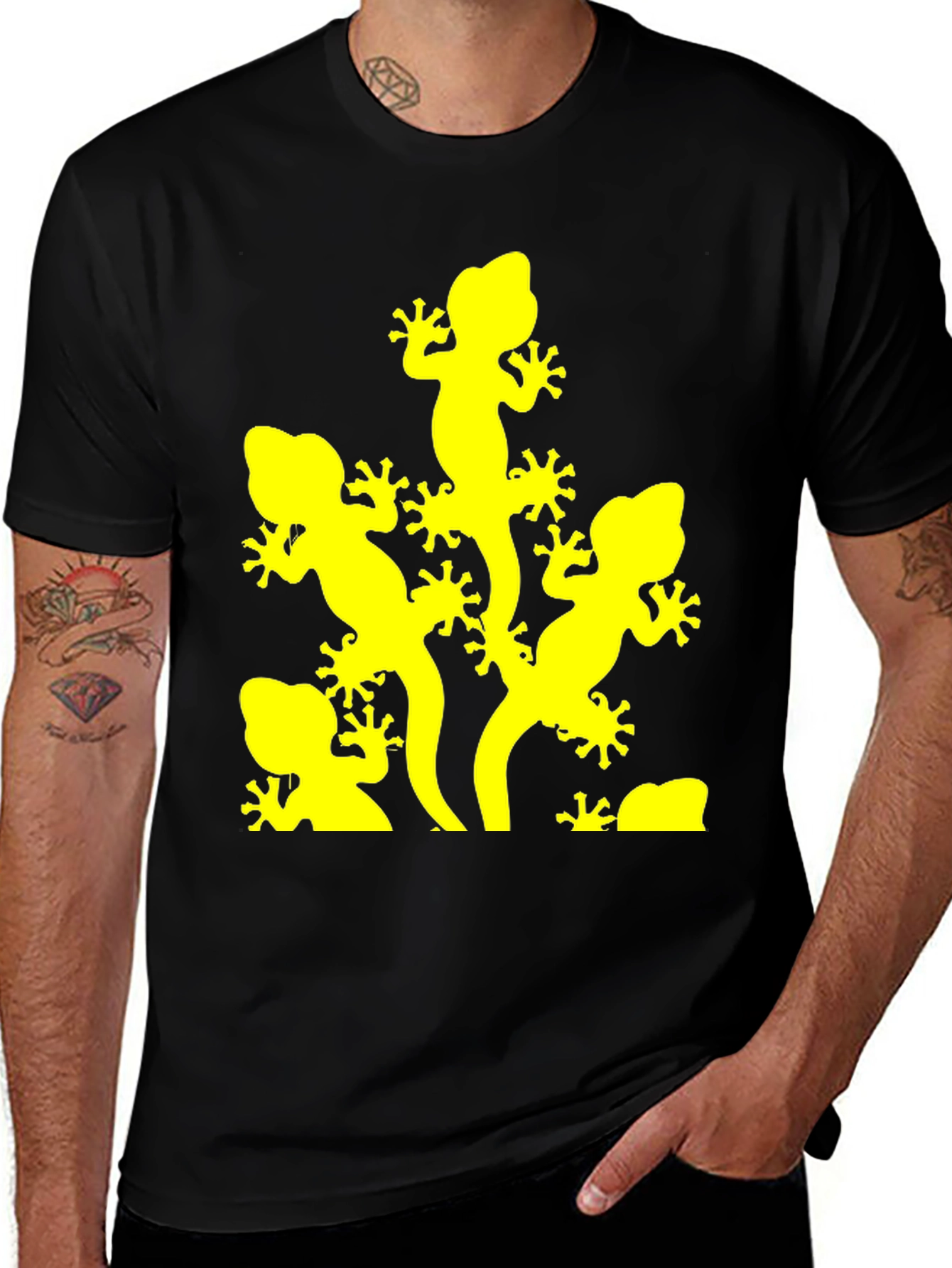 Lizard Graphic Tee - Black Short Sleeve