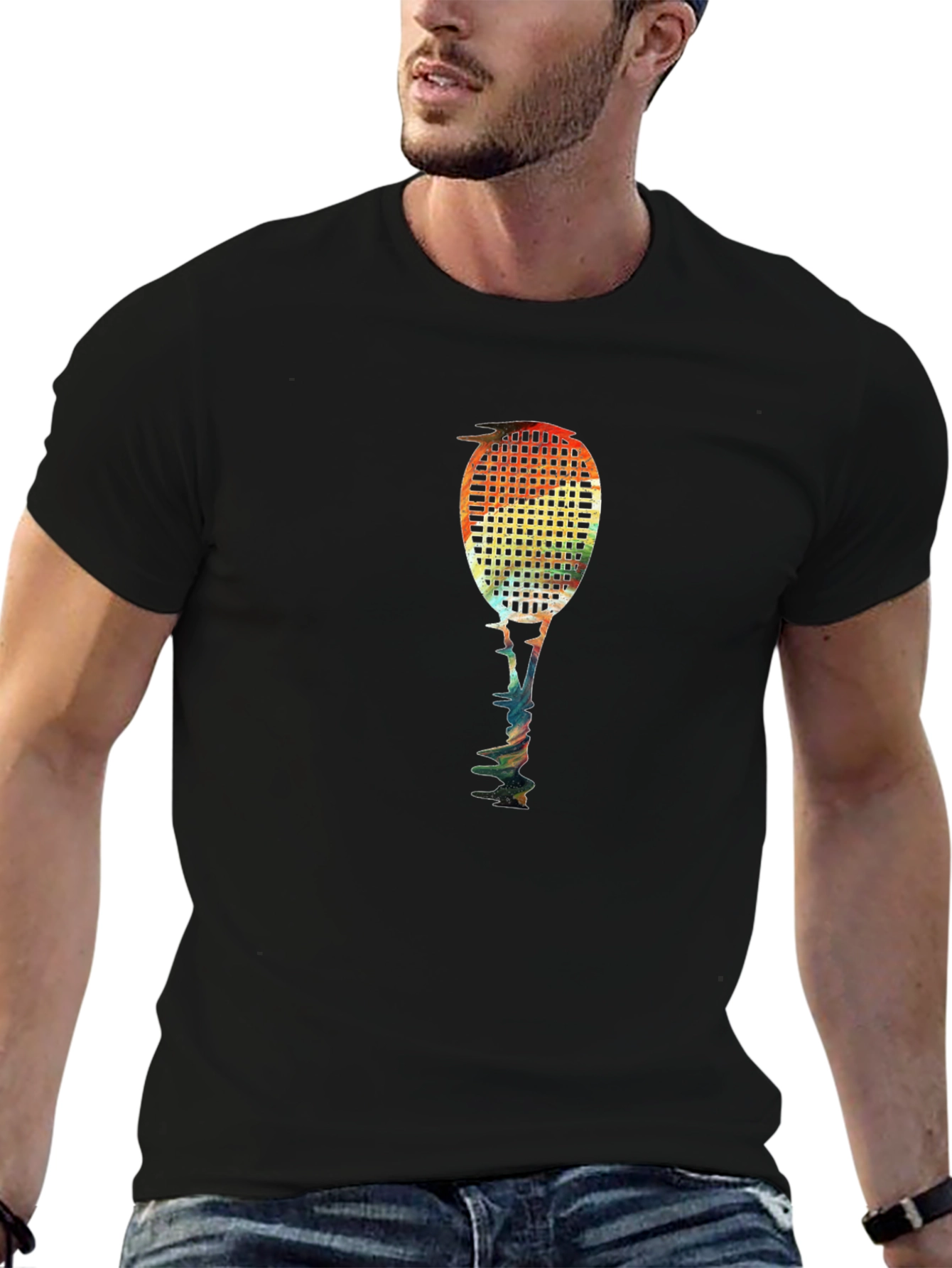 Abstract Tennis Racquet Graphic Tee