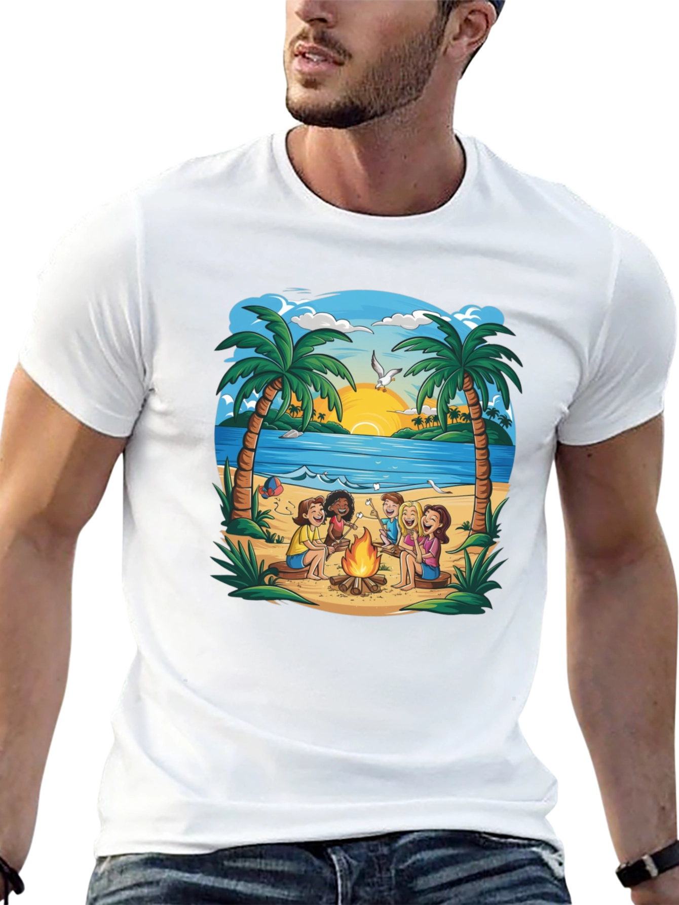 Beach Campfire T-Shirt: Friends & Marshmallows