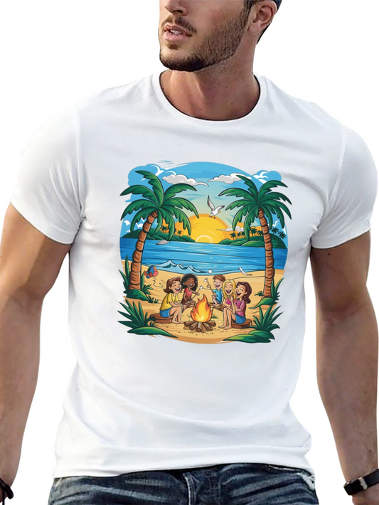 Beach Campfire T-Shirt: Friends & Marshmallows