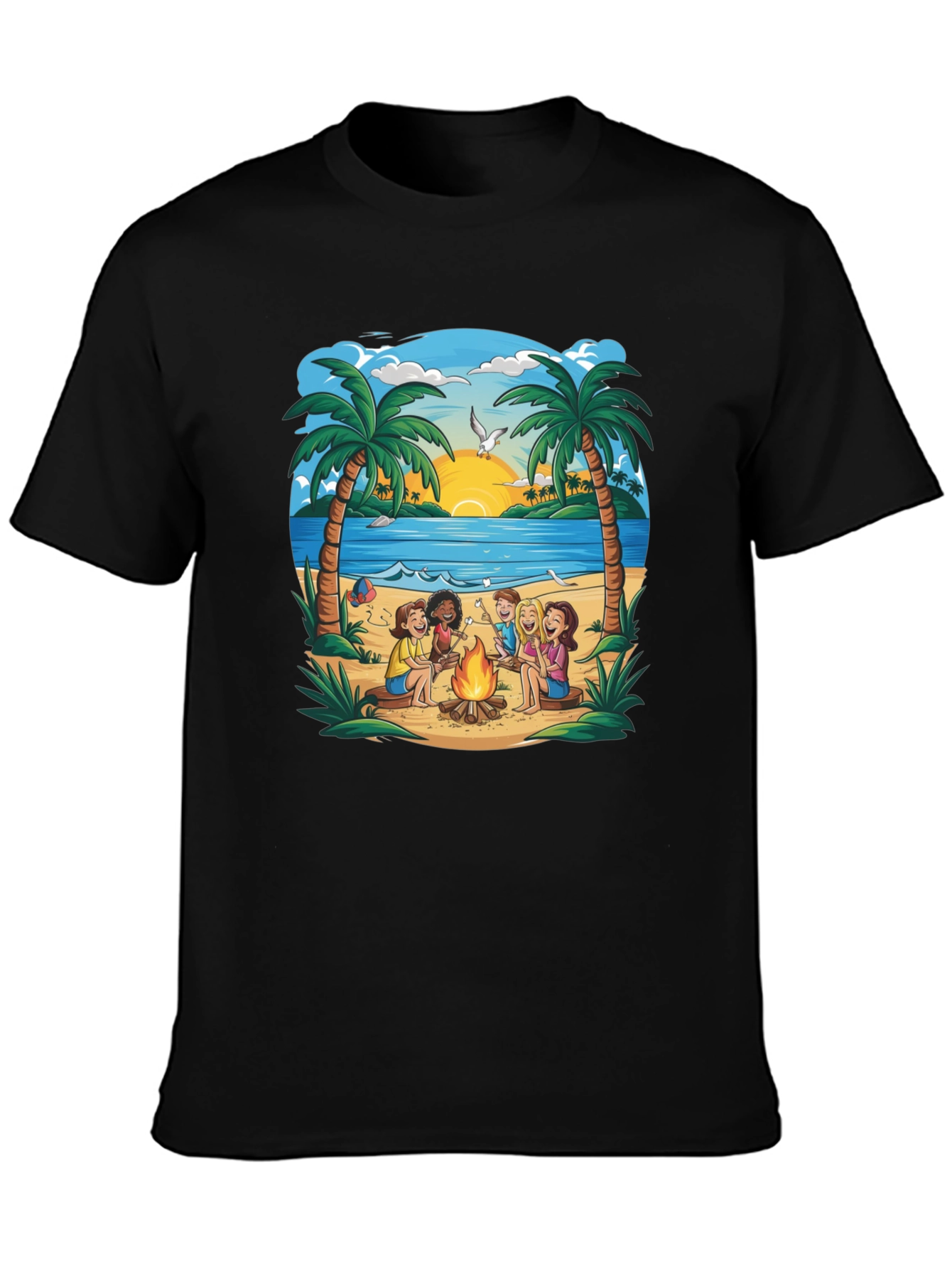 Beach Campfire T-Shirt: Friends & Marshmallows