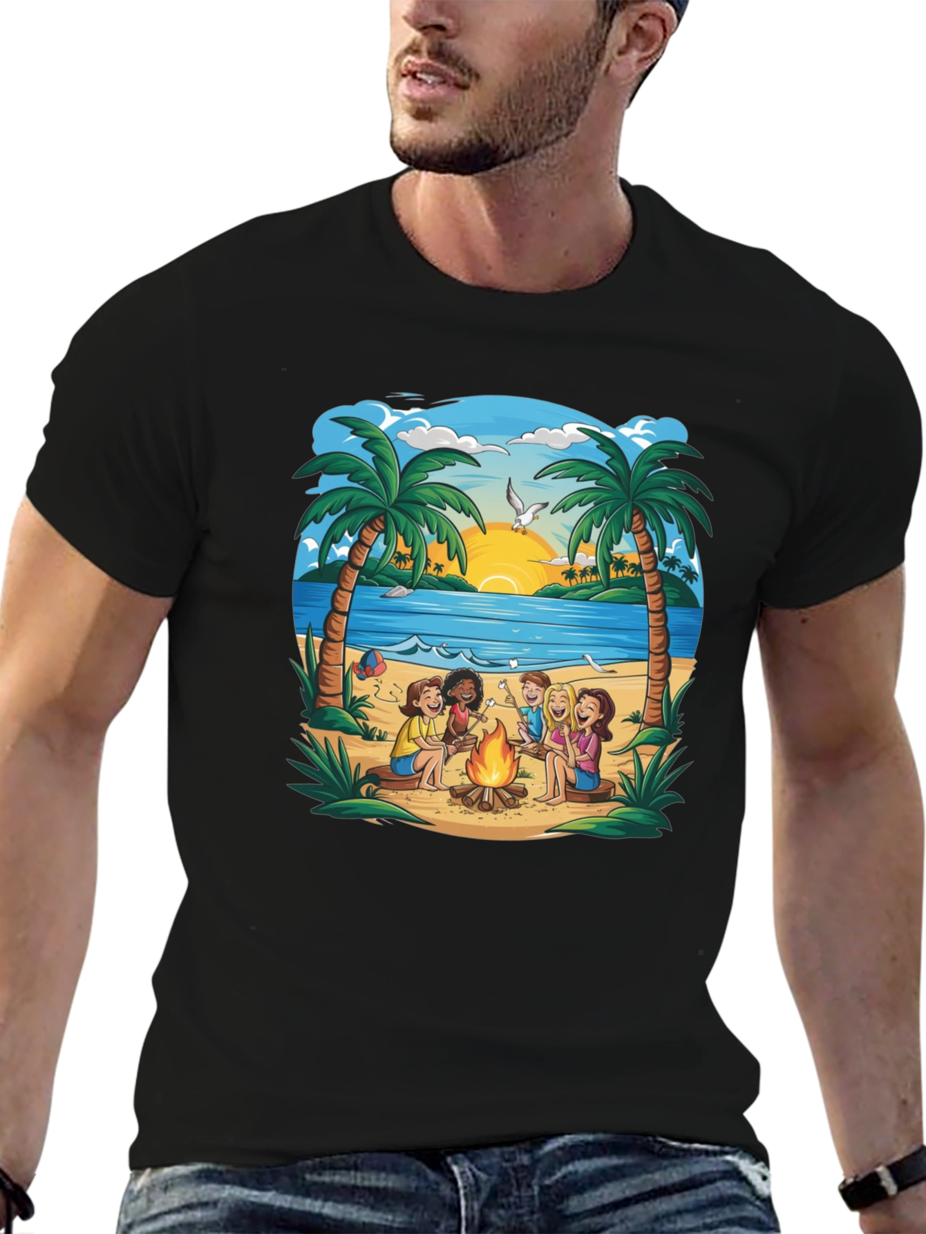 Beach Campfire T-Shirt: Friends & Marshmallows