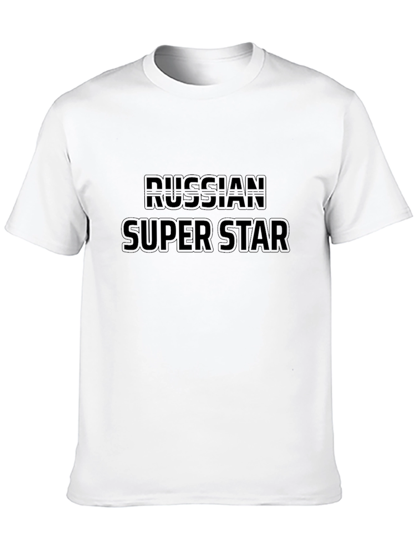 Russian Super Star Black Graphic T-Shirt