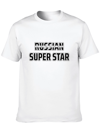 Russian Super Star Black Graphic T-Shirt